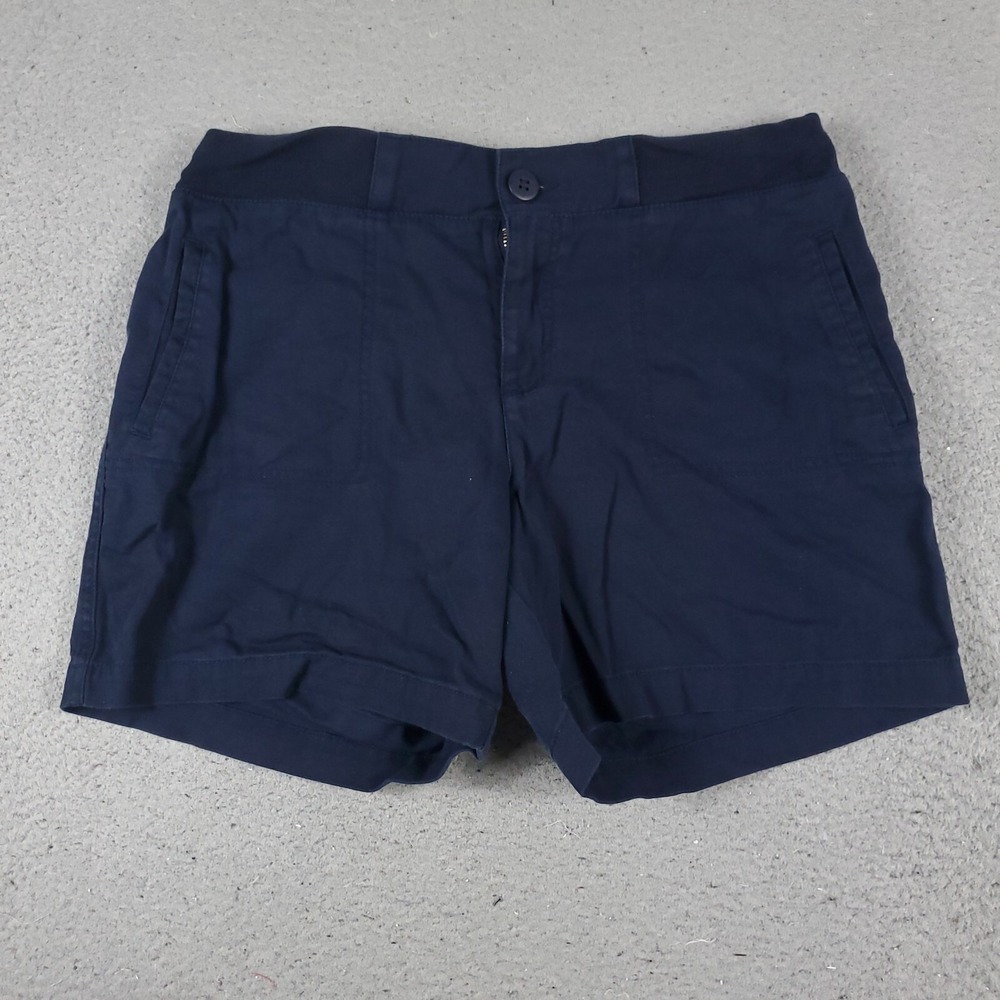 Tommy Hilfiger Shorts Womens Large Blue Casual Flat Front Chino Navy 32 Waist